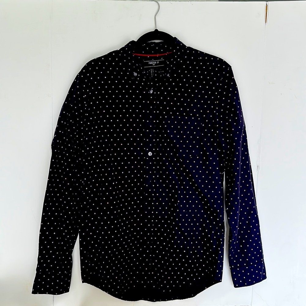 Forever 21 Men’s long sleeve dark blue dress shirt